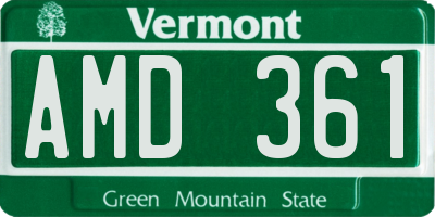 VT license plate AMD361