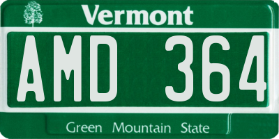 VT license plate AMD364