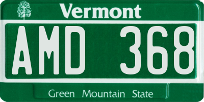 VT license plate AMD368