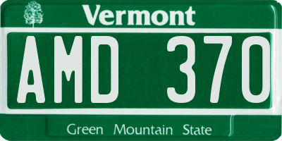 VT license plate AMD370