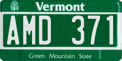 VT license plate AMD371