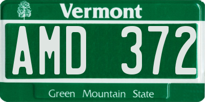VT license plate AMD372