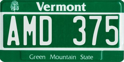 VT license plate AMD375
