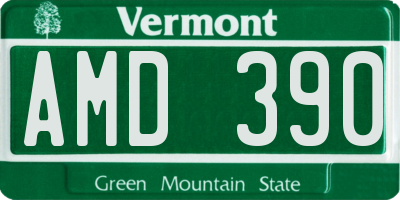 VT license plate AMD390
