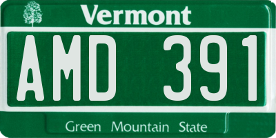 VT license plate AMD391