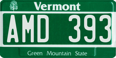 VT license plate AMD393