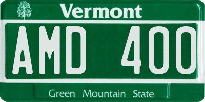 VT license plate AMD400