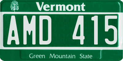 VT license plate AMD415