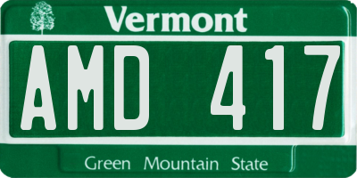 VT license plate AMD417