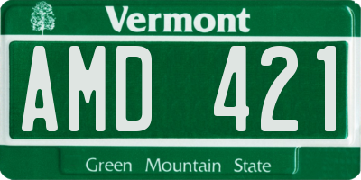 VT license plate AMD421