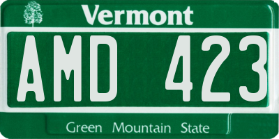 VT license plate AMD423