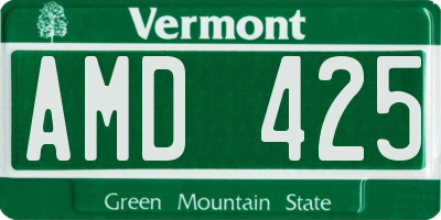 VT license plate AMD425