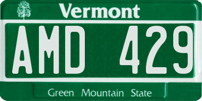 VT license plate AMD429