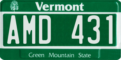 VT license plate AMD431