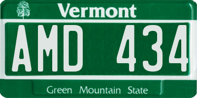 VT license plate AMD434