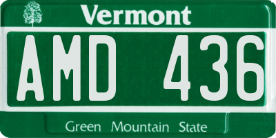 VT license plate AMD436