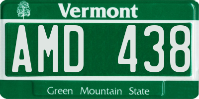 VT license plate AMD438