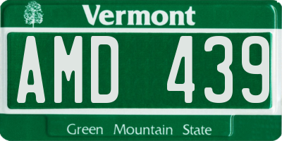 VT license plate AMD439