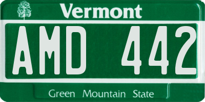 VT license plate AMD442
