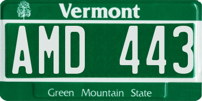 VT license plate AMD443