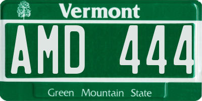 VT license plate AMD444