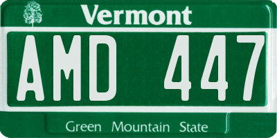 VT license plate AMD447