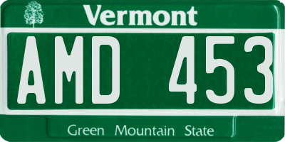VT license plate AMD453