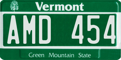 VT license plate AMD454