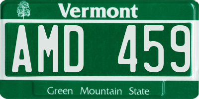 VT license plate AMD459