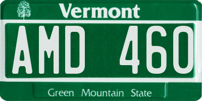 VT license plate AMD460
