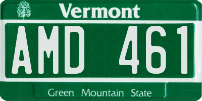 VT license plate AMD461