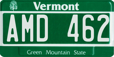 VT license plate AMD462
