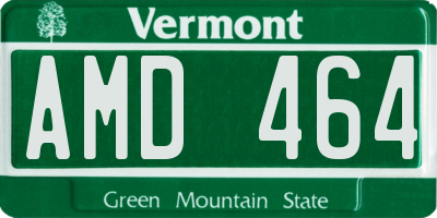 VT license plate AMD464