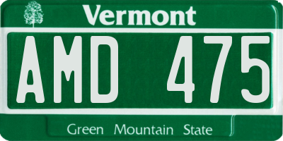 VT license plate AMD475