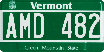 VT license plate AMD482