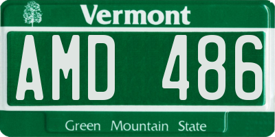 VT license plate AMD486