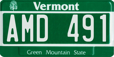 VT license plate AMD491