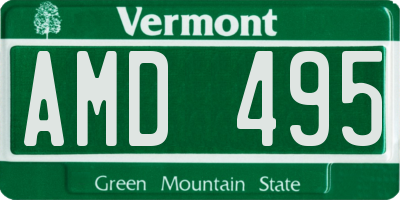 VT license plate AMD495