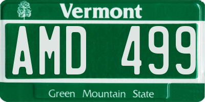 VT license plate AMD499