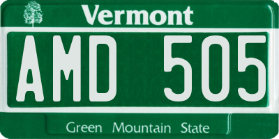 VT license plate AMD505