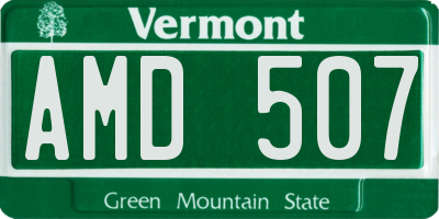 VT license plate AMD507