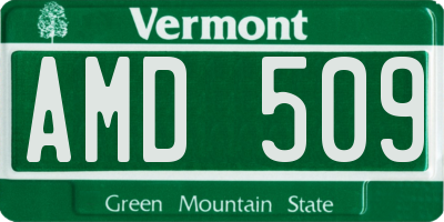 VT license plate AMD509