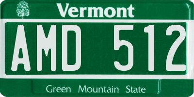 VT license plate AMD512