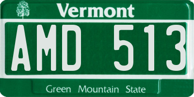 VT license plate AMD513