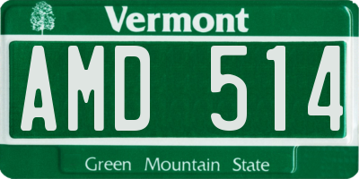 VT license plate AMD514