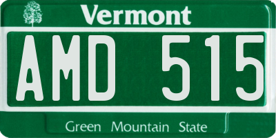 VT license plate AMD515