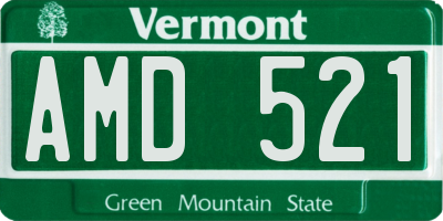 VT license plate AMD521