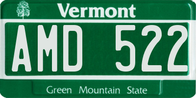 VT license plate AMD522