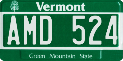 VT license plate AMD524