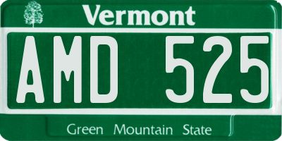 VT license plate AMD525